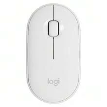 Logitech [Pebble Pebble Mouse] Ratón inalámbrico Bluetooth ultradelgado y silencioso, diseñado especialmente para Apple Mac/iPad, interruptor de un solo clic para múltiples dispositivos, equipo de alta calidad para oficina, sala de estudio, cafetería, oficina móvil - Blanco - Ver 3