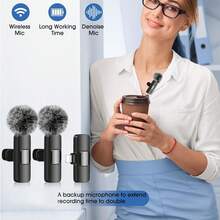 Wireless Lapel Microphone For IOS, Noise Cancelling Plug And Play, Clip-On Collar Mounted Mini Lightning Microphone For IOS Video Interviews (50mAh Rechargeable Battery) - IPhone - View 9