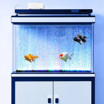 Submersible Aquarium Light With Oxygen Pump,LED Aquarium Air Bubble Light With Air Pump ,RGB Color Changing Fish Tank Light Bar,Aquarium Light Bubbler Wall,Aquarium Bubbling Stone Disk, Fish Tank Bubbler With Auto Color Changing LED