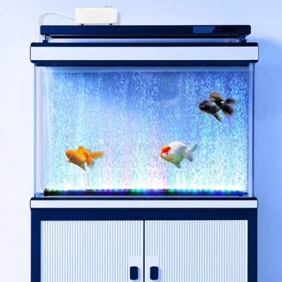 Submersible Aquarium Light With Oxygen Pump,LED Aquarium Air Bubble Light With Air Pump ,RGB Color Changing Fish Tank Light Bar,Aquarium Light Bubbler Wall,Aquarium Bubbling Stone Disk, Fish Tank Bubbler With Auto Color Changing LED