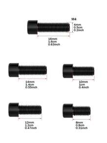 Set de 200 piezas de Kit de tornillos de cabeza hueca M4 - Tuercas, arandelas de resorte, arandelas planas, pernos surtidos, tornillos de cabeza hexagonal - Para manualidades, reparación de maquinaria, mejoras del hogar