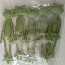 2pcs Green Animal Frog Design Plant Stand Decor