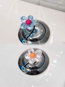 2 Pc Hollowed-Out Flowers Are Bright In Color, Beautiful In Shape And Lustrous In Luster. They Are Used By Nail Art Enthusiasts As Auxiliary Buttons For Flushing The Toilet Tank To Protect Long Nails. As Standing Decorations, They Can Be Placed On The Desktop And Car Interiors