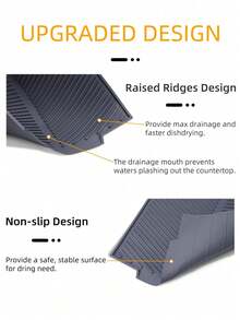 1 件硅胶碗碟干燥垫、厨房用具沥水垫硅胶沥水垫、柔性橡胶碗碟沥水垫、耐热硅胶三脚架、台面垫、水槽垫、多功能隔热垫、杯架、滤水垫，适合节日礼物