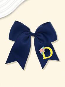 1个26个字母A-Z刺绣蝴蝶结马尾发夹，时尚女孩礼物，青少年女孩发夹，适合节日、派对、学校等场合。 - 藏蓝色 - 查看 10