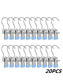 20/10/5/1 Pieces Of Stainless Steel Clothes Clip, Stainless Steel Clothes Hanger Hooks, Simple Stainless Steel Hook Clip,30/40/42 Pieces Of Stainless Steel Clips,Laundry Pegs With Hooks,(Coat) Hanger,Interior ,Portable Hanging Clothes Clip, Wardrobe Storage Racks, Clothes Hangers Easter Decorations, Mother's Day Clothing Spring Decorations, Holiday Decorations,Hanger Dress Pants Shoes Jeans Boots Skirt - Multicolor - View 31