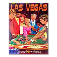 1 pieza Póster de lienzo de pared vintage, cuadro de decoración del hogar con imagen de la ciudad de Las Vegas, Estados Unidos, póster de viaje opcional con marco - Multicolor - Ver 6
