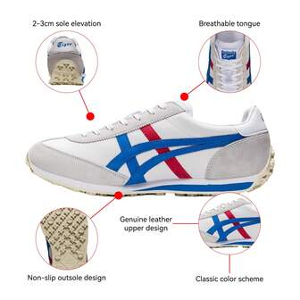 Onitsuka Tiger Edr 78 läder- och syntetiska retrosportsko, slitstarka och lätta vardagssneakers med låg topp, unisex, beige och blå