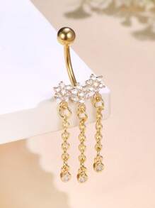 Leocuci Belly Button Rings Dangling 14G Stainless Steel Belly Button Ring For Women Body Piercing Jewelry Navel Rings