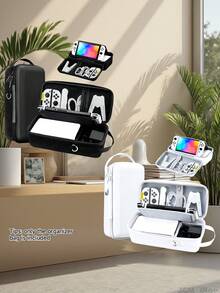 Switch NS/Switch OLED 收纳包，黑/白配色，可装充电器和原装底座，Switch 2 收纳包，Joy-Con 2 控制器包，大容量一体式收纳，包含主机、手柄、游戏卡带、通用提手、旅行便携包、保护装置、防摔、防刮擦、防滑。 - 彩色 - 查看 1