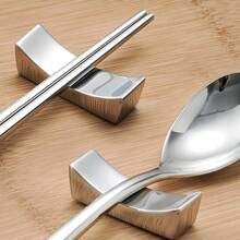 3/1pc Stainless Steel Chopsticks Holder, Knife Holder And Chopstick Rack Set, Includes Stainless Steel Spoon, Fork And Chopsticks Rack, Suitable For Home, Kitchen, Dining Room - Silver - View 1