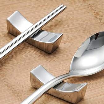 3/1pc Stainless Steel Chopsticks Holder, Knife Holder And Chopstick Rack Set, Includes Stainless Steel Spoon, Fork And Chopsticks Rack, Suitable For Home, Kitchen, Dining Room