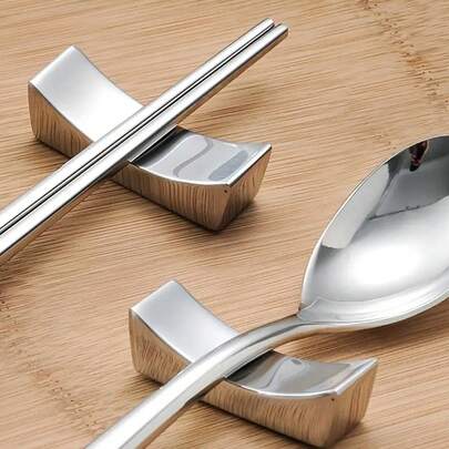 3/1pc Stainless Steel Chopsticks Holder, Knife Holder And Chopstick Rack Set, Includes Stainless Steel Spoon, Fork And Chopsticks Rack, Suitable For Home, Kitchen, Dining Room