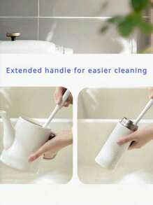1/3 pièces Brosse de nettoyage en silicone omnidirectionnelle à 360°, avec manche long, brosse réutilisable pour bouteilles et tasses, pour usage en cuisine et à la maison