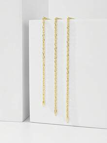 1 件新款韩式双编织铜链项链，长度 45 厘米-60 厘米，男女通用，简约，适合各种场合和日常佩戴的吊坠项链 - 金黃色 - 查看 5