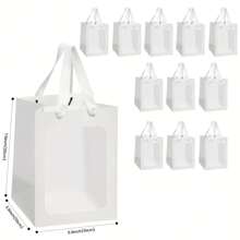 1/3/5 piezas Bolsas de regalo con ventana transparente para flores, cajas de exhibición de ramos de flores grandes, cajas de regalo plegables y portátiles