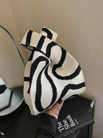 Knotentasche Damen Geometrisches Muster gehäkelte Tasche geeignet für Urlaub 1 Stück Mini gehäkelte Taschen Handtasche