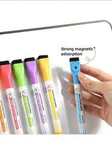 8 Stücke/2 Stücke Whiteboard Stift, löschbarer Wasserstift, magnetischer Whiteboardwischer, feine Spitze Malmaler Stift (Nachfüllungen 0,5-1 mm)
