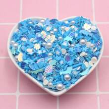 Mix De Preenchimento De Acessórios Pvc Para Diy, Com Tema Oceano, Coração Azul, Estrela, Concha, Golfinho, Glitter E Pérola Falsa, 20g/peça