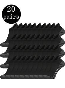 1 Par/5 Pares/10 Pares/15 Pares/20 Pares Meias Masculinas Cano Médio, Meias Unissex Adequadas para Uso Diário, Absorventes de Umidade, Resistentes a Odores, Respiráveis para Corrida, Fitness, Basquete, Ciclismo no Verão
