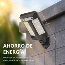 Luminarias solares al aire libre, luces nocturnas, sensor de movimiento, faros de pared para calles y jardines al aire libre, con mando a distancia, 3 modos, función a prueba de agua, adecuados para estacionamientos, jardines, terrazas, canchas de baloncesto, campos de deporte y patios.