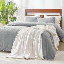Checkered White Faux Rabbit Fur Throw Blanket, Soft Fuzzy Fluffy Minky Cream Furry Blankets For Couch, Bed (50 * 60 Inches Ivory) - Ivory - 查看 5