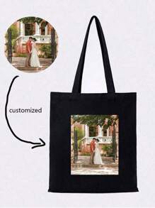 Customized Canvas Bag, Personalized Tote Bag,Tailor With Your Favorite Image, Foldable, Large Capacity&Lightweight, Stylish Versatile,For Women, School Bag/College Backpack Ideal Gifts For Her Women, For Outdoors/Outings/Travel/Hiking/Stadium/Sports/Climbing,For Business/Commute/Work/Office,Travel