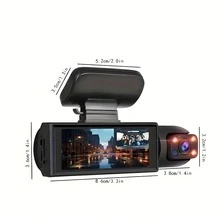 1080P Dual Lens Car Dash Cam, Front And Rear Dual Camera, Car Driving Video Recorder With Infrared Night Vision, Loop Recording, Wide Angle Dashboard Camera, 3.16" IPS Screen, With 32GB Card Optional - 彩色 - 查看 9