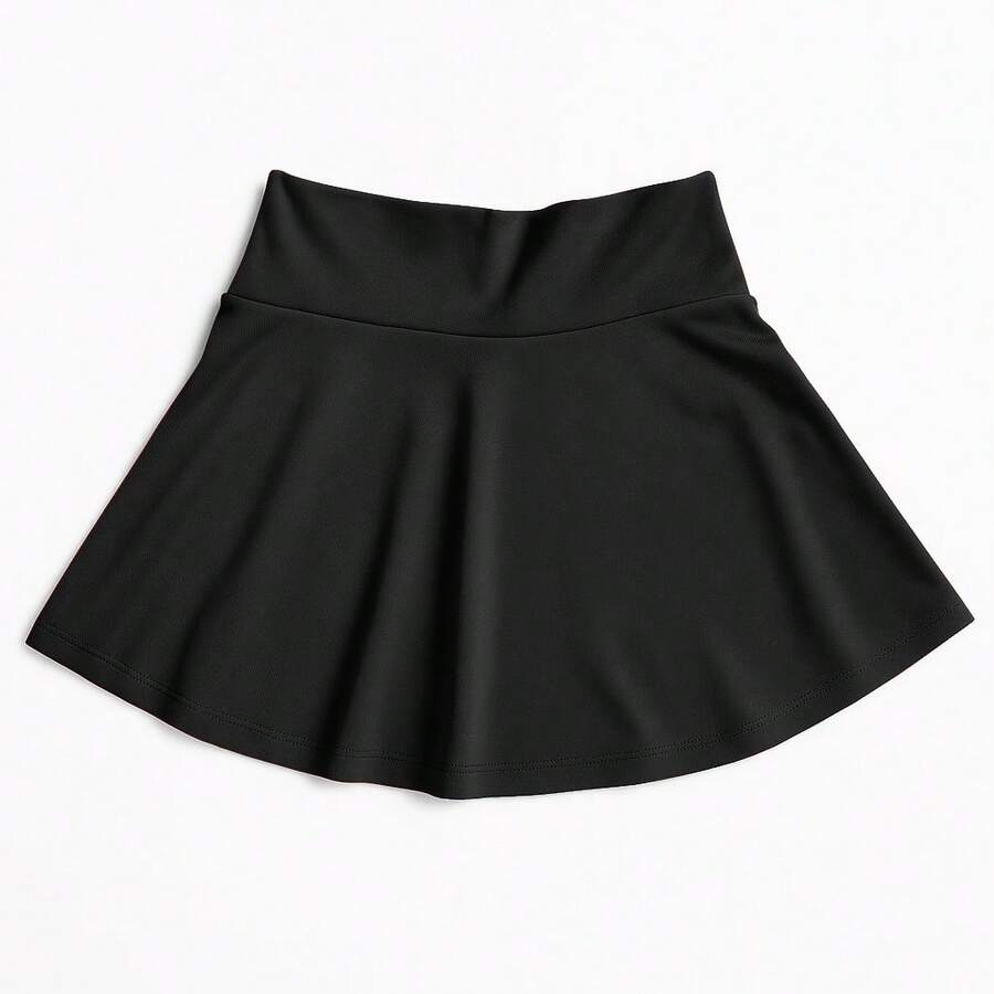 Shorts-saia Infantil De Ginástica E Treino Exercício Dança Criança Pré Adolescente - Preto - Visão 1