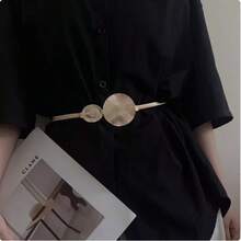 Thin Belts For Dresses Elastic Stretch Women Waistband Metal Belts 2024