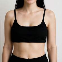 Fitness Strappy Top With Adjustable Straps, Cropped Zero Transparency, Polyamide - 黑色 - 查看 2
