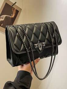 Personalized Shoulder Bag,Lightweight,Business Casual Fashionable Crocodile Print Metallic Chain Square Bag For Teen Girls Women College Student,Rookies & White-Collar Workers Perfect For Office,Work ,Business,Commute,Can Customize Your Own Name, Letters, Lucky Numbers, Etc.