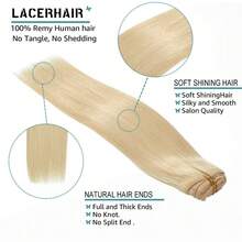 Straight Clip In Human Hair Extensions For  Women 8Pcs 120g Straight Clip Ins 18Clips Double Weft Human Hair Full Head Clip In Hair Extensions - S613 - 查看 5