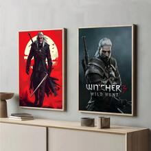 1 件/3 件墙面艺术海报可选相框/流行巫师 3 狂猎游戏海报高清艺术粘墙防水家居客厅酒吧装饰 - 彩色 - 查看 6