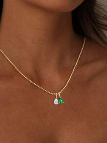 Elegant Birthstone Women Gold Necklace, Fashion 14K Gold Plated Rhinestone Pendant Necklace, 1-3 Pcs Custom Made Accessories, High Color Retention, Low Allergenicity, Ideal Gift For Girlfriend, Mom, Family, Friend, Daughter For Anniversary, Valentine's Day, Mother's Day, Birthday, Graduation, Everyday Wear, Wedding, Prom,School Supplies,Back To School,School Gift,For Office,For School,For Classroom,For Teacher Gifts,For University,For Colleague,For Dorm Rooms,For Teacher,For Boys And Girls,For Teenagers,Junior High School Students,Middle School Students,High School Senior High School Students,College Students,University Students,Freshman,Sophomore,Underclassmen
