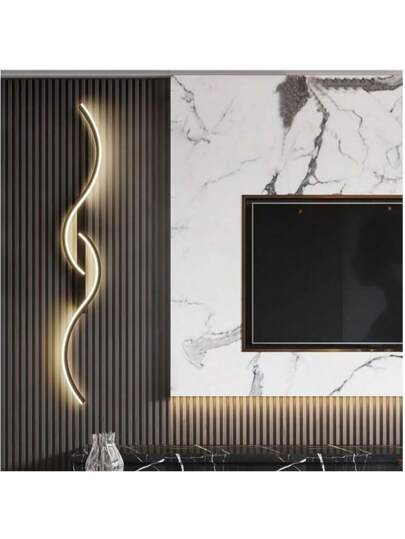 1pc Charging LED Wand Lamp, Adjustable Temperature Brightness, Dimmable Remote Control, 60/80cm Long Strip, Zwart Aluminum Material, Easy To Install Bedroom Kitchen Corridor Staircase Villa Restaurant view 5