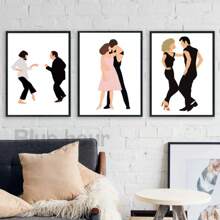 1 pièce Affiche et impression du film Grease Dansant, tableau mural moderne et drôle, peinture sur canevas minimaliste et abstraite de Pulp Fiction, décoration murale avec cadre facultatif