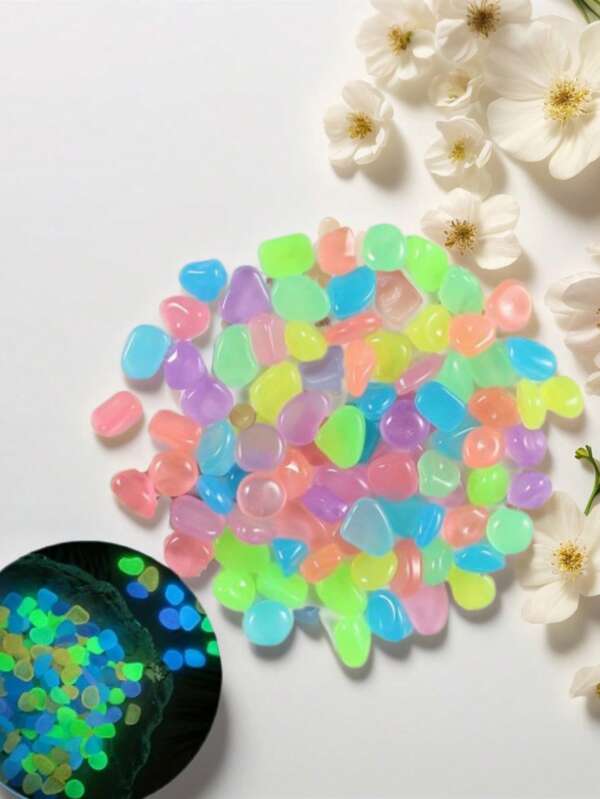 1808pcs Glow-In-The-Dark Pebbles, Embark On A Dreamlike Landscape Journey! Suitable For Magical Garden, Aquarium Space, Landscape Decoration, Bringing Wonderful Changes To Bonsai, Rockery And Various Landscaping