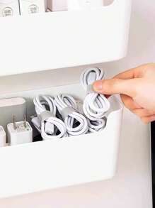 1 Stück minimalistischer wandmontierter einfarbiger Aufbewahrungskasten, multifunktionaler Organizer für Schranktüren/Kleiderschrank-Innenseiten, Bad/Toilette Kleinteile Halter