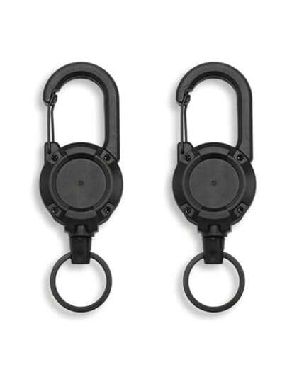 Cordão de distintivo Siliget para serviço pesado com cabo de aço de 23,6'', chaveiro retrátil para áreas externas, preto, material escolar, volta às aulas