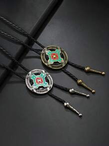 1pc Retro Alloy Eagle/Bowtie Print/Cicada Decor Sweater Chain, Unique Individual Style Casual Decorative Accessories Suitable For Daily Wear, Men