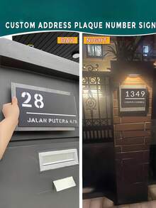 1pc Custom House Number, Modern 3D Engraved Double Layer Acrylic Customizable House Number Plate, Outdoor Street Address Sign, Durable Material, Elegant Design, Surface Mounted, Reusable, Multi-Purpose, Personalized,Christmas Gift Supplies - Multicolor - View 6