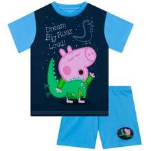 Peppa Pig Pyjamas, Short Sleeve Boys Pyjamas, George Pig Pyjama Set, Summer Pjs For Boys - Blue - View 1
