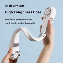 Rechargeable Portable Necklace Fan - Outdoor Sports Bladeless Personal Fan - Hands-Free Cooling Solution Fan, Mini Neck Wearable Bladeless Fan, USB Rechargeable Suspended Fan, Air Cooler, Cooling Wearable Neck Fan, 800mAh