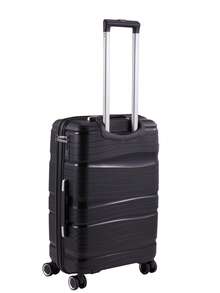 Living And Home 4-Piece (Lightweight PP) Lockable Suitcase Set – 14"/20"/24"/28" Expandable Luggage With Silent Wheels & TSA Lock – Nesting Design For Compact Storage - Black - View 8