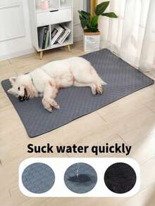 1pc Gray Washable, Reusable, Waterproof Pet Dog Puppy Pee Pad, Slip-Resistant & Absorbent, Suitable For Floors, Sofas, Beds, Fences, Cars, Fits Small To Large Breed Dogs & Cats - Grey - View 2