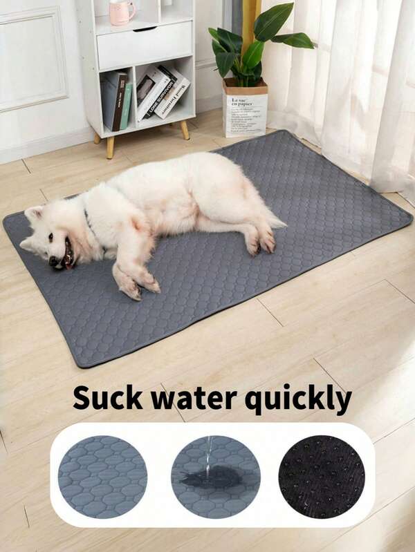 1pc Gray Washable, Reusable, Waterproof Pet Dog Puppy Pee Pad, Slip-Resistant & Absorbent, Suitable For Floors, Sofas, Beds, Fences, Cars, Fits Small To Large Breed Dogs & Cats