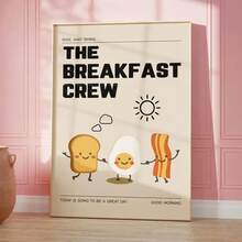 1 件有趣可爱的黑猫吐司礼物让我们得到面包早餐艺术印刷品现代家庭办公室装饰，非常适合客厅、卧室、厨房和更多装饰礼物可选框架，带框架的墙壁艺术 - 彩色 - 查看 10