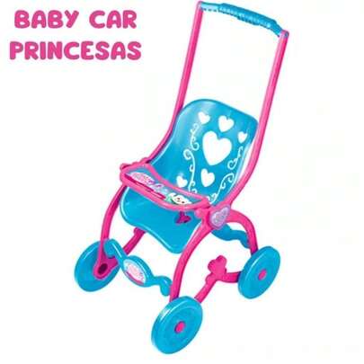 Carrinho de Boneca Florzinha Infantil Grande Princesas Carrinho de Bebê Brinquedo de Menina Colorido