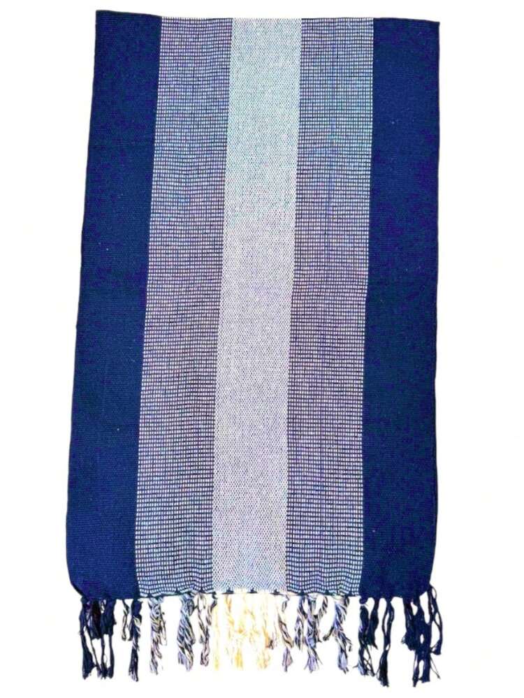 3 Piece Loom Runner Set 100% Cotton Promotion - Azul y blanco - Añade 4